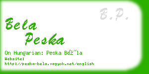 bela peska business card